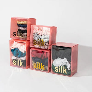 100% Pure Mulberry Silk Hair Scrunchies in Gift box