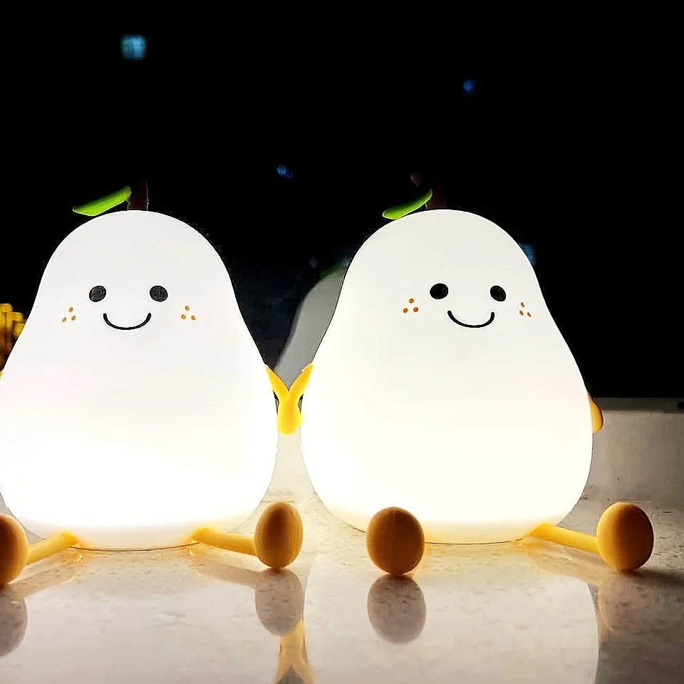 LED Pear Shaped Silicon Rechargeable Colour Changing Night Light