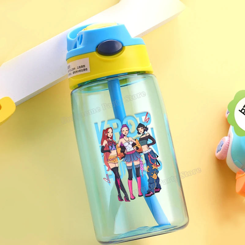 KPop Demon Hunters Kids Water Bottle with Straw