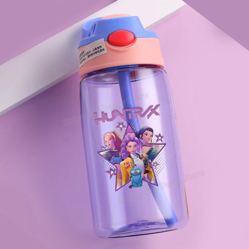 KPop Demon Hunters Kids Water Bottle with Straw