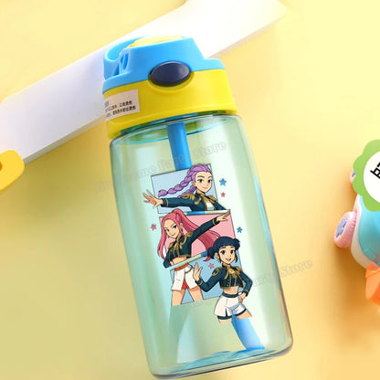 KPop Demon Hunters Kids Water Bottle with Straw