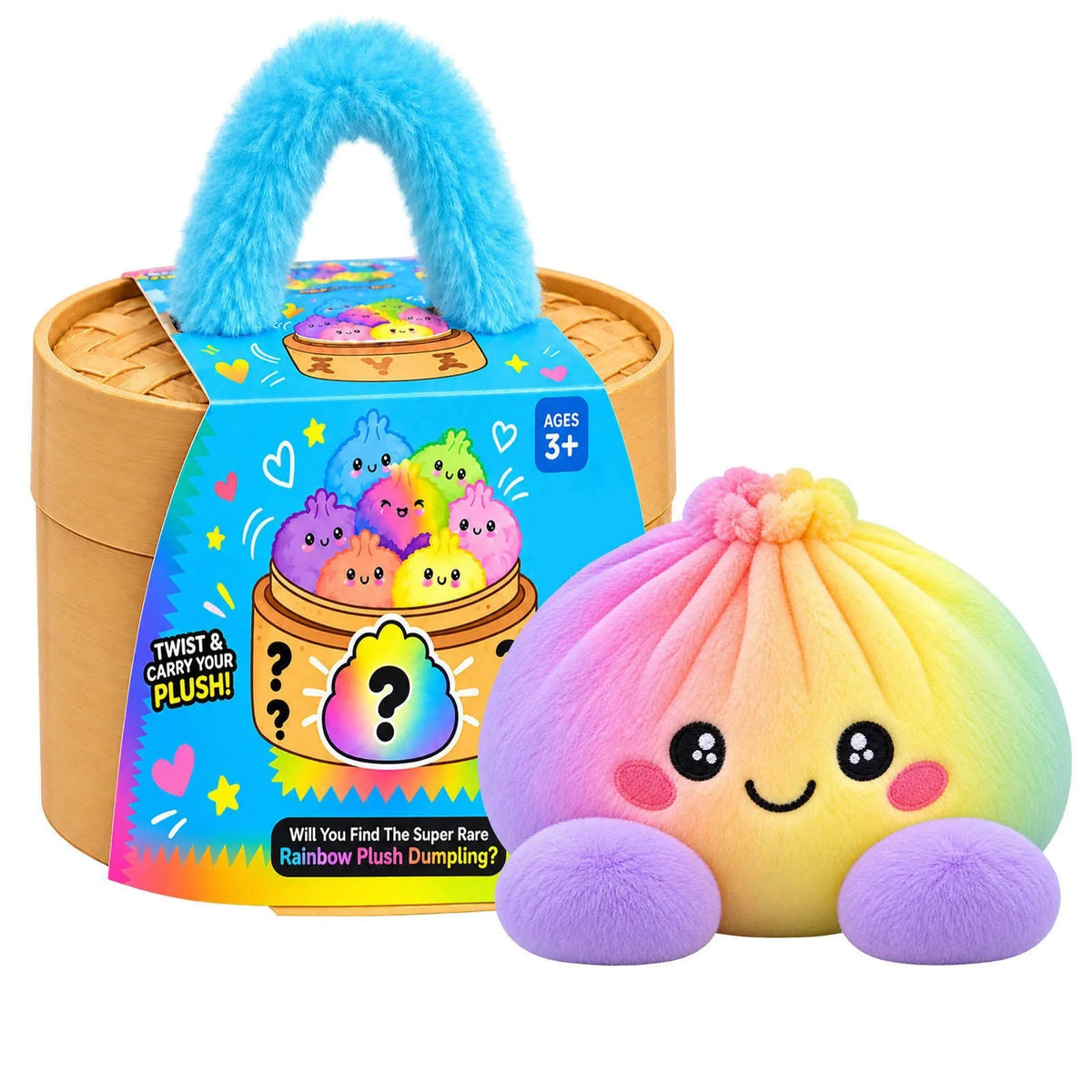 Plush Stuffed Dumpling Squishies with Steamer, Soft Christmas Bao Bun Stress Balls, Squishies Fidget Toys for Adults Kids