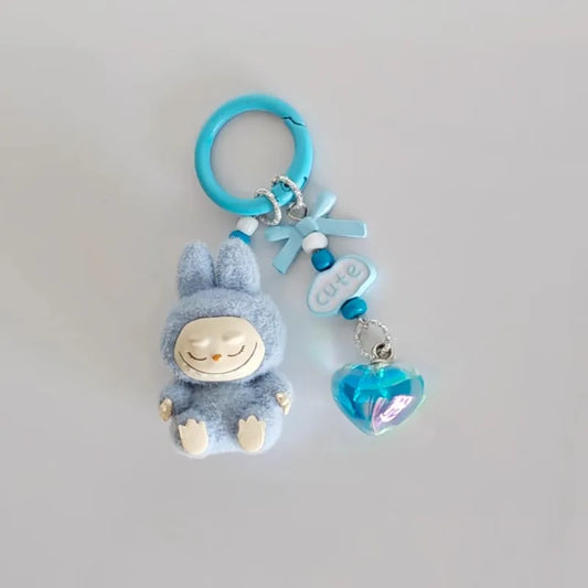 Labubu Mini Plush Keychain with Crystal Heart