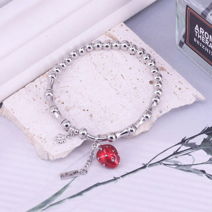 925 Sterling Silver Punk Geometric Bead Bracelet