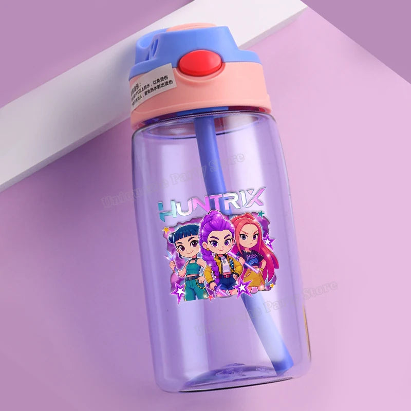 KPop Demon Hunters Kids Water Bottle with Straw