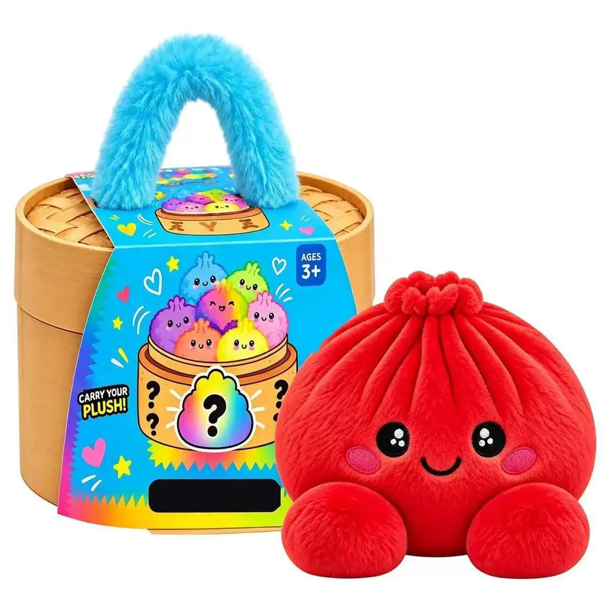 Plush Stuffed Dumpling Squishies with Steamer, Soft Christmas Bao Bun Stress Balls, Squishies Fidget Toys for Adults Kids
