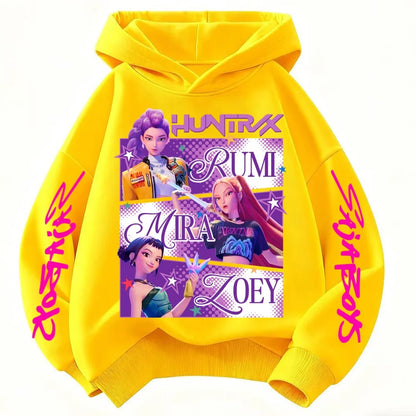 Huntrix Demon Hunters Kids Hoodie - Unisex KPop Character Sweatshirt for Boys & Girls