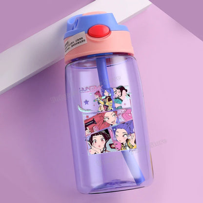 KPop Demon Hunters Kids Water Bottle with Straw