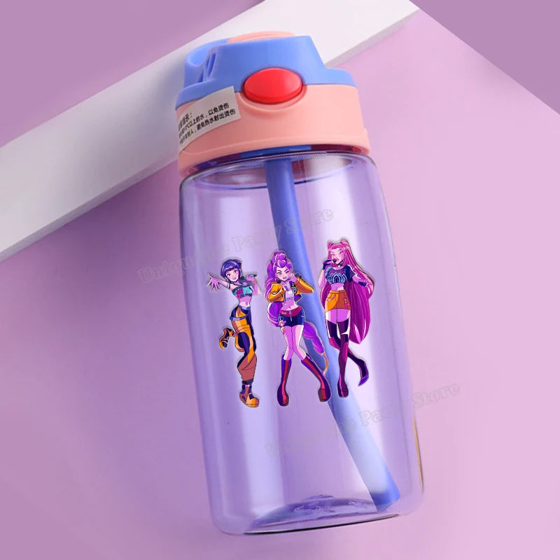 KPop Demon Hunters Kids Water Bottle with Straw