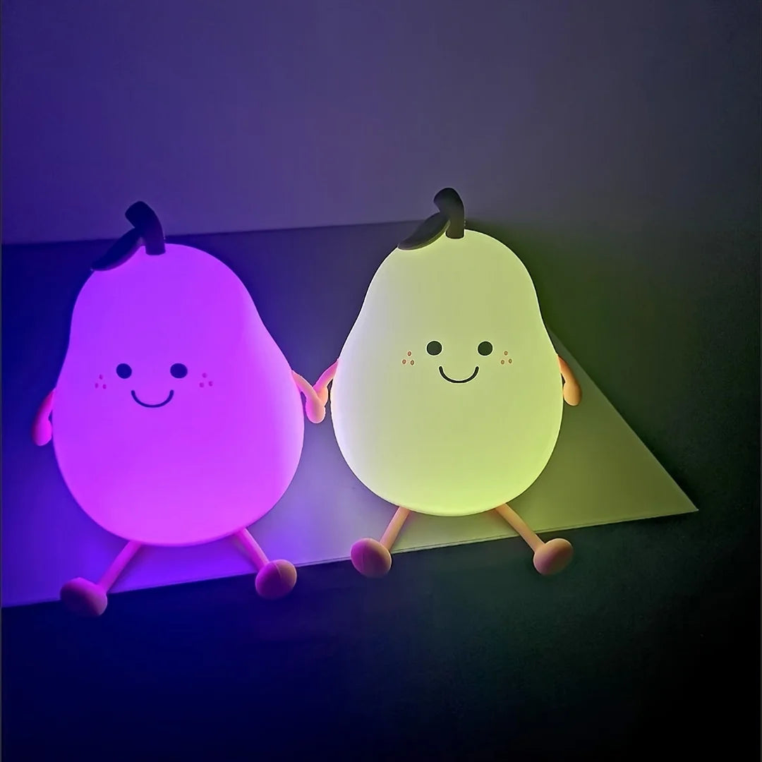 LED Pear Shaped Silicon Rechargeable Colour Changing Night Light