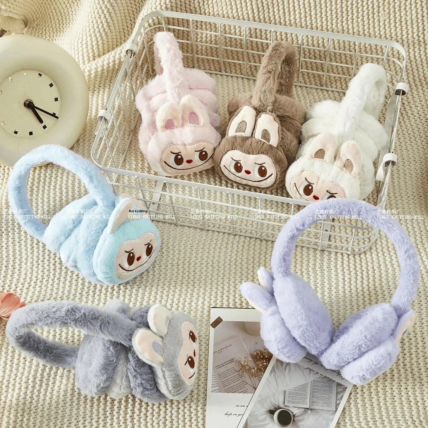 Inspired by Labubu Plush Earmuffs