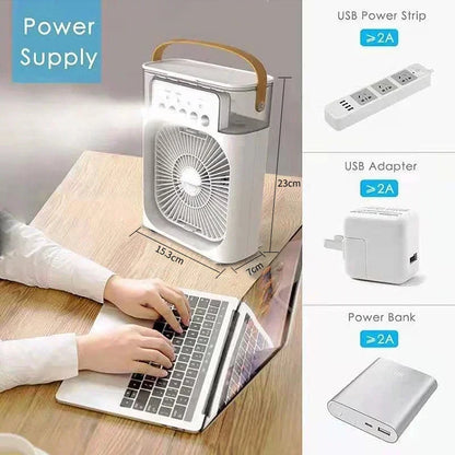 3-in-1  Mini Air Conditioner with Fan and LED Light