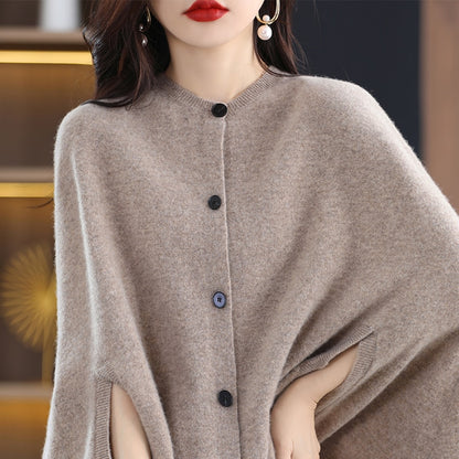 Merino Wool Shawl Cape Cardigan Limited Edition