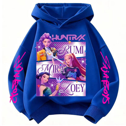 Huntrix Demon Hunters Kids Hoodie - Unisex KPop Character Sweatshirt for Boys & Girls