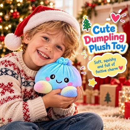 Plush Stuffed Dumpling Squishies with Steamer, Soft Christmas Bao Bun Stress Balls, Squishies Fidget Toys for Adults Kids