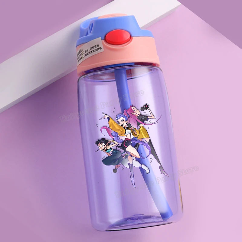 KPop Demon Hunters Kids Water Bottle with Straw