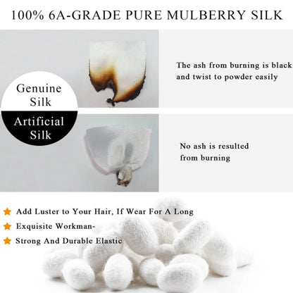 100% Pure Mulberry Silk Hair Scrunchies in Gift box