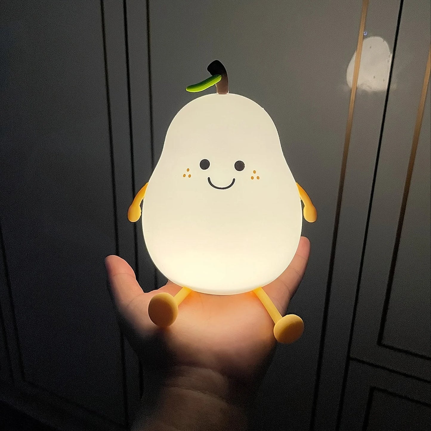 LED Pear Shaped Silicon Bedroom Rechargeable Colour Changing Night Light