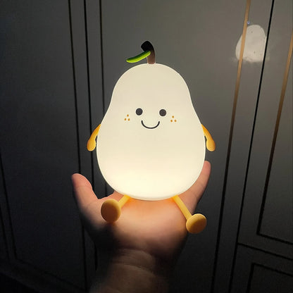 LED Pear Shaped Silicon Rechargeable Colour Changing Night Light