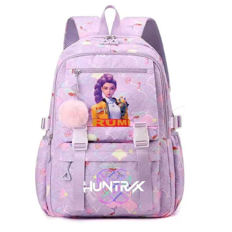 Demon Hunters Anime Backpack - Lightweight Canvas School Bag