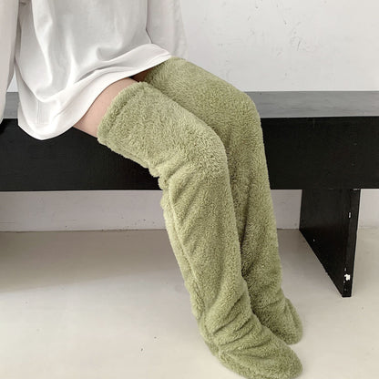 Over Knee High Plush Footless Long Socks / Leg Warmers