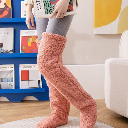 Over Knee High Plush Footless Long Socks / Leg Warmers