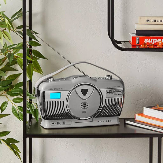 Classic Retro Style CD Player and Radio, with Bluetooth USB Charging