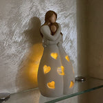 Mother Daughter Candle Holder With LED Candle