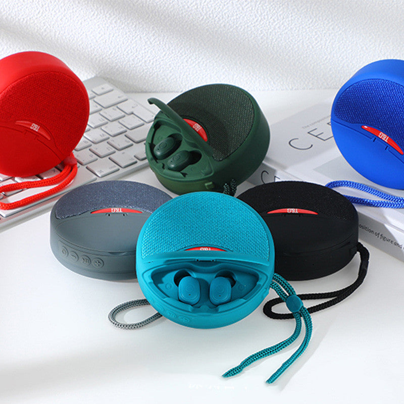 Outdoor Portable Headset Bluetooth Speaker Integrated Wireless 3D Stereo Subwoofer Music Speaker Support TF Card FM Radio