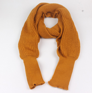 Knitted Wrap Scarf With Sleeves