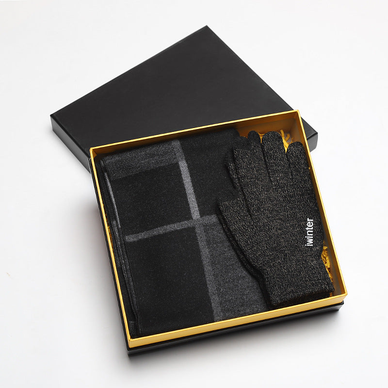 Men's Luxury Scarf & Touch Screen Glove Gift Set