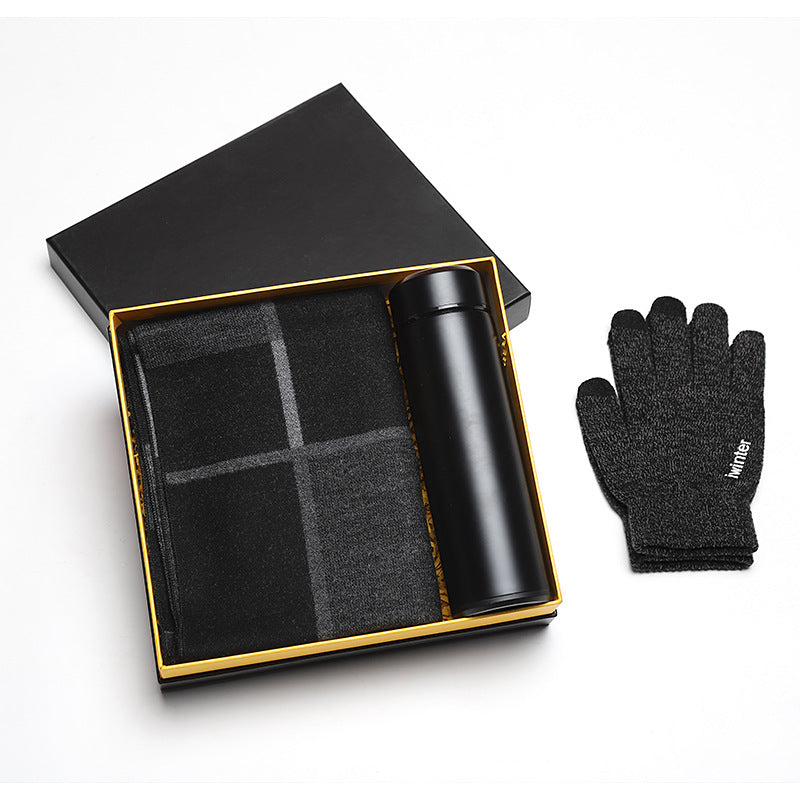 Men's Luxury Scarf & Touch Screen Glove Gift Set