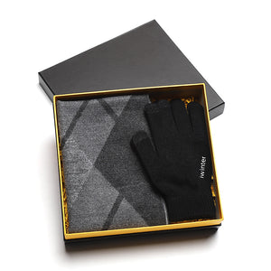 Men's Luxury Scarf & Touch Screen Glove Gift Set