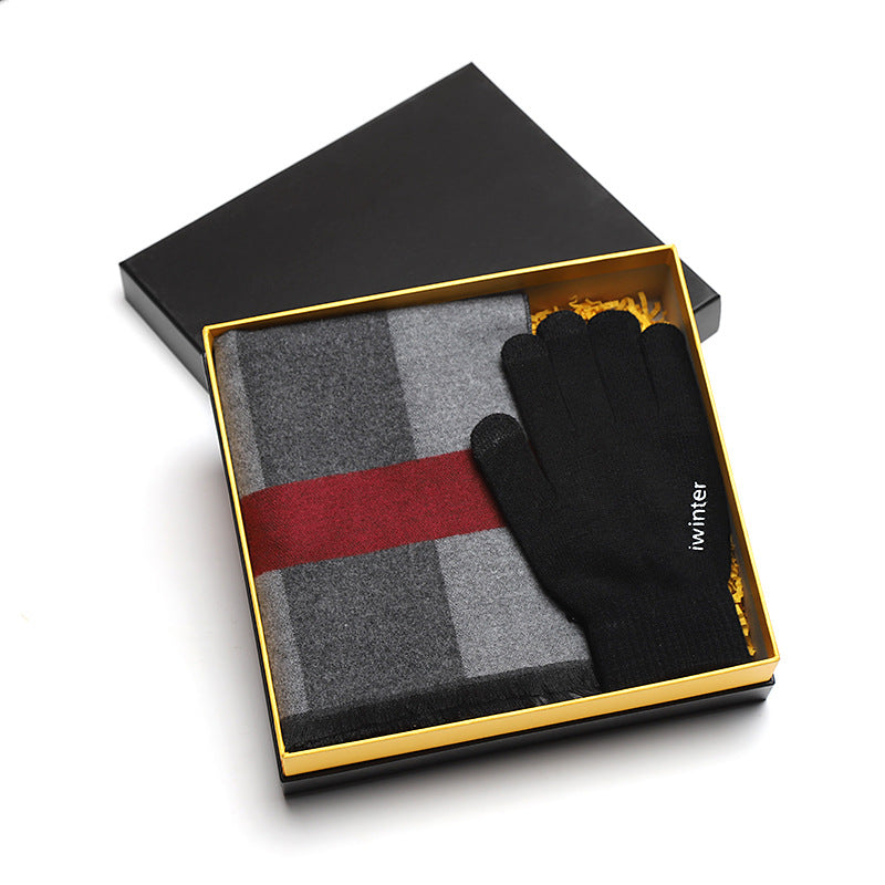 Men's Luxury Scarf & Touch Screen Glove Gift Set