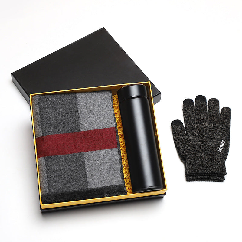 Men's Luxury Scarf & Touch Screen Glove Gift Set