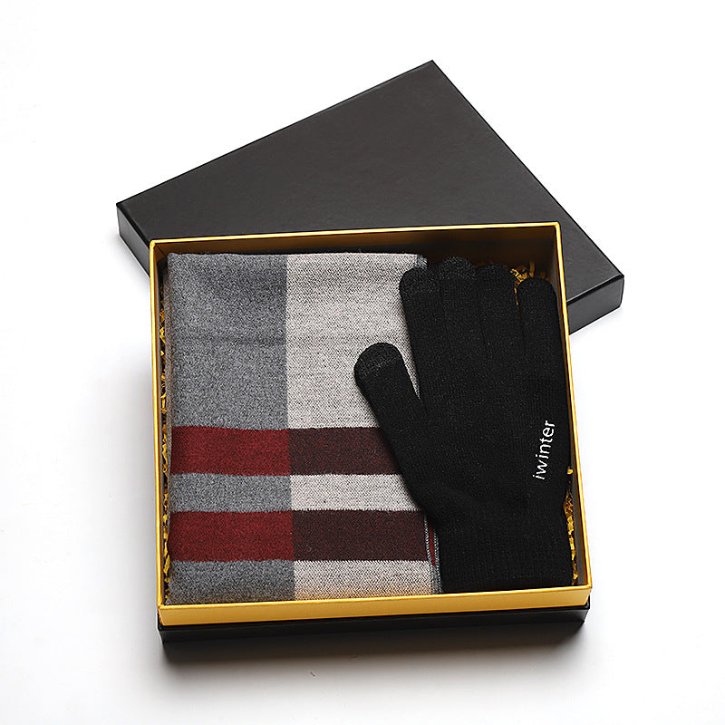 Men's Luxury Scarf & Touch Screen Glove Gift Set