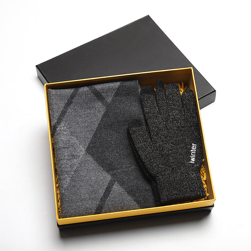 Men's Luxury Scarf & Touch Screen Glove Gift Set