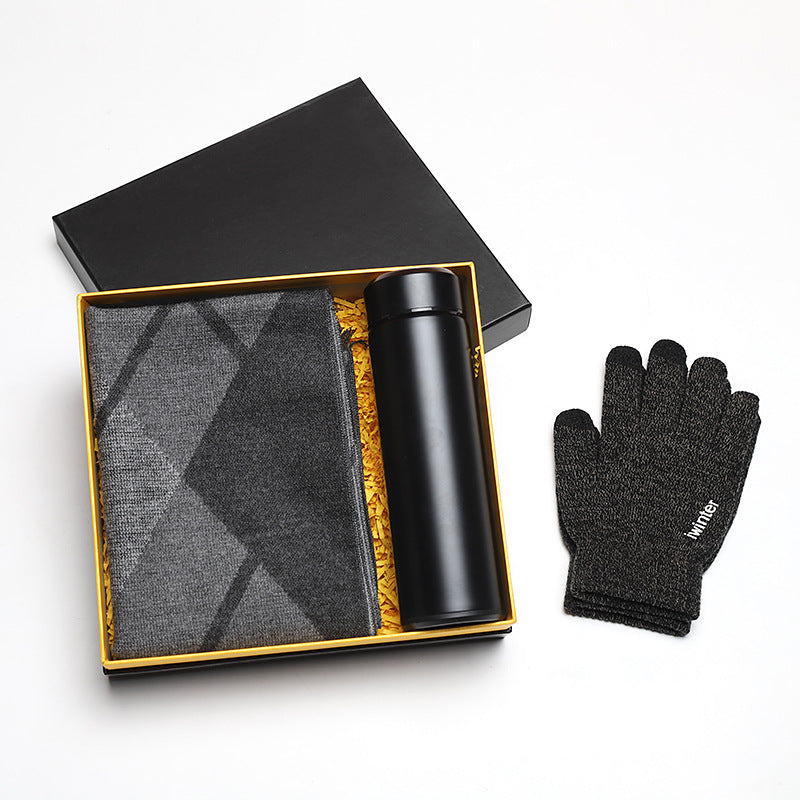 Men's Luxury Scarf & Touch Screen Glove Gift Set