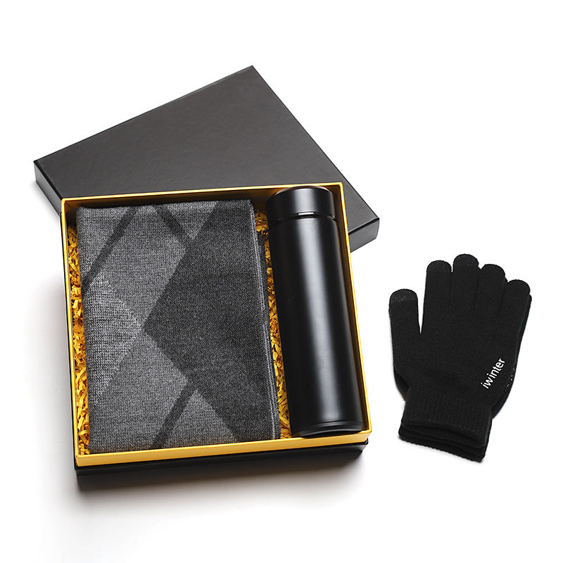 Men's Luxury Scarf & Touch Screen Glove Gift Set