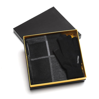 Men's Luxury Scarf & Touch Screen Glove Gift Set