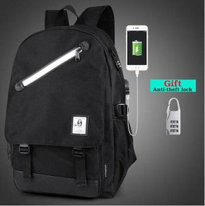 Unisex GLow In The Dark USB Backpack + FREE Anti Theft Lock