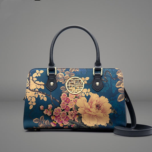 Luxury Silk Floral Handbag