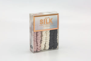 Mulberry Silk Skinny Scrunchies - 6 Pack Multicolour