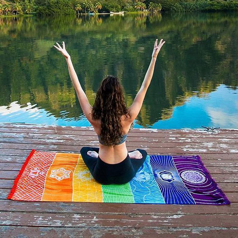 7 Chakra Tapestry Yoga Mat / Beach  Towel / Throw
