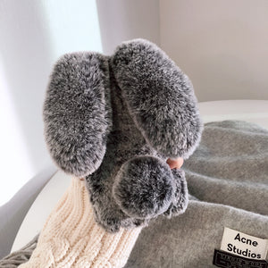 3D Plush Rabbit Ear Furry Phone Case