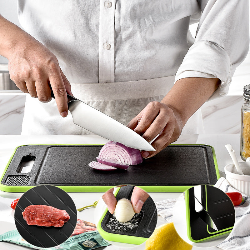 4 in 1 Double-Side Chopping Board With Defrosting Function