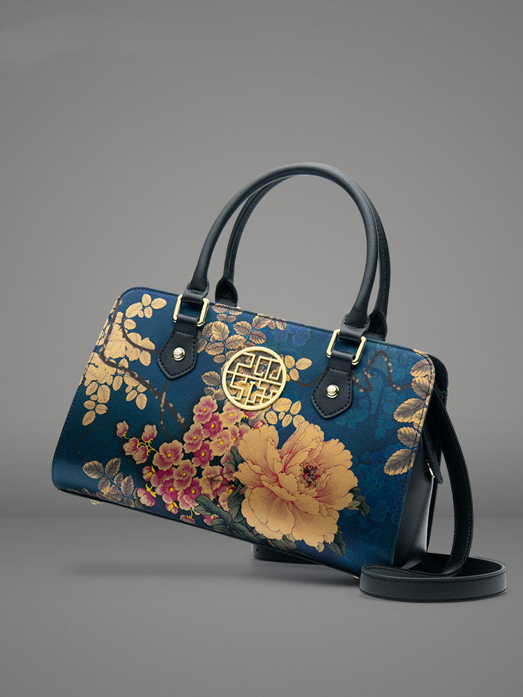 Luxury Silk Floral Handbag