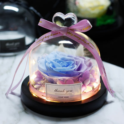 Eternal Rose With Night Light in Glass Dome