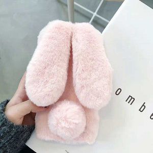 3D Plush Rabbit Ear Furry iPhone Case