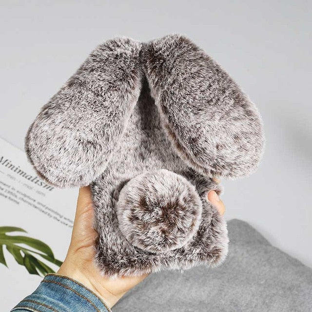 3D Plush Rabbit Ear Furry iPhone Case